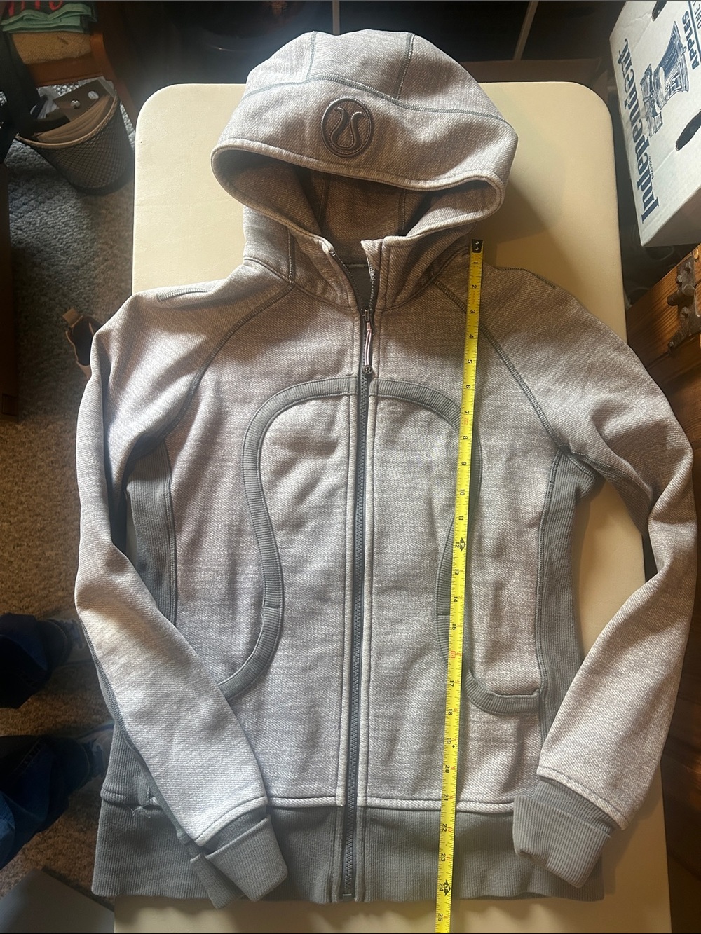 lululemon athletica Girls' Light Gray Full-Zip Hoodie Jacket